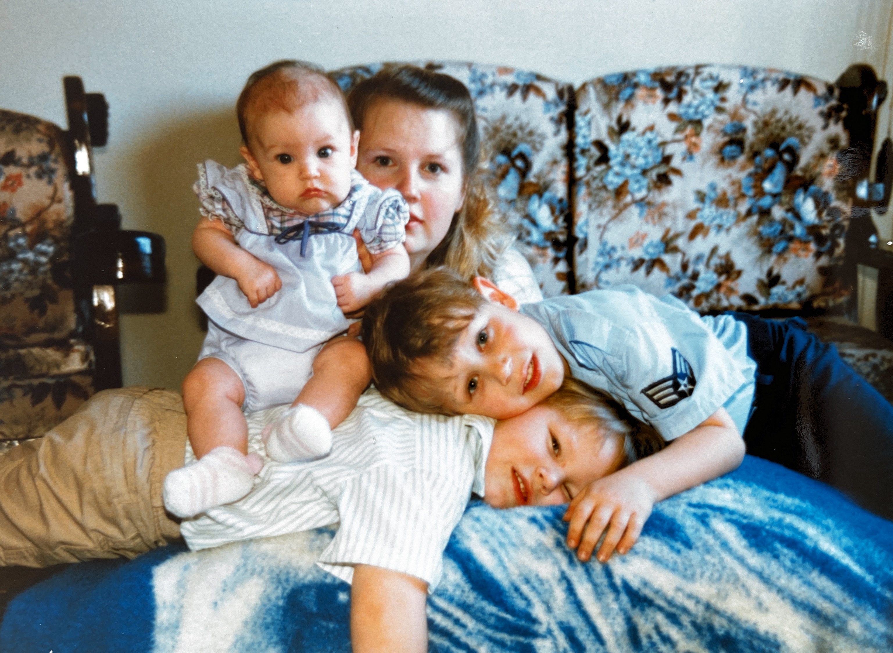Tammy, Matt, peter, and Becky - 1987 at home