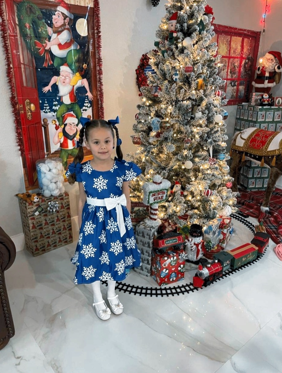 Elianna Blue and white day at pre-K 12/11/2023