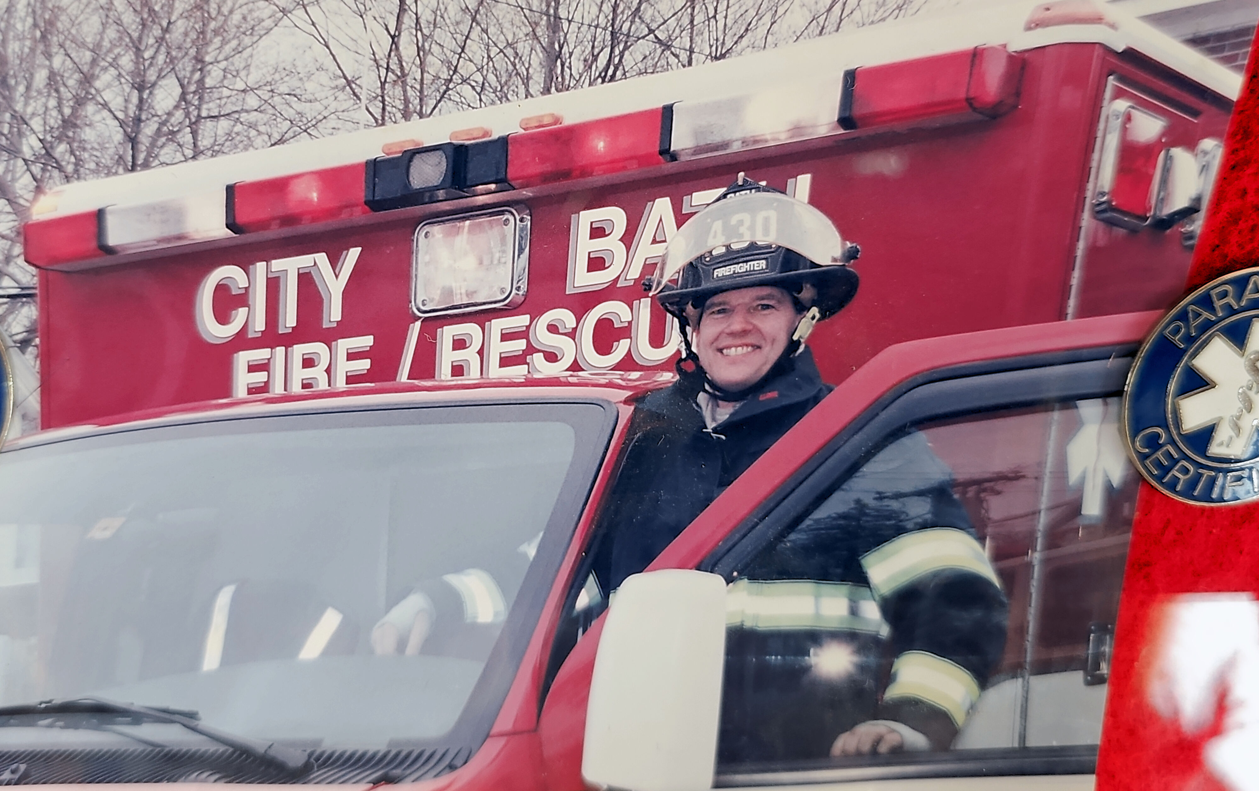 Jim Simons at Bath Fire Rescue,  2000.