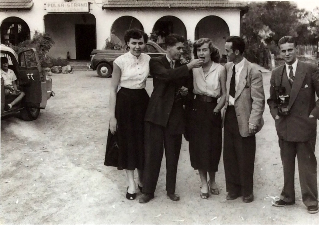 FRANSCHOEK, SOUTH AFRICA....ME, 16 YEARS OLD, WITH FRIENDS AND COLLAGES OF FROTEX TOWEL FACTORY...1955....