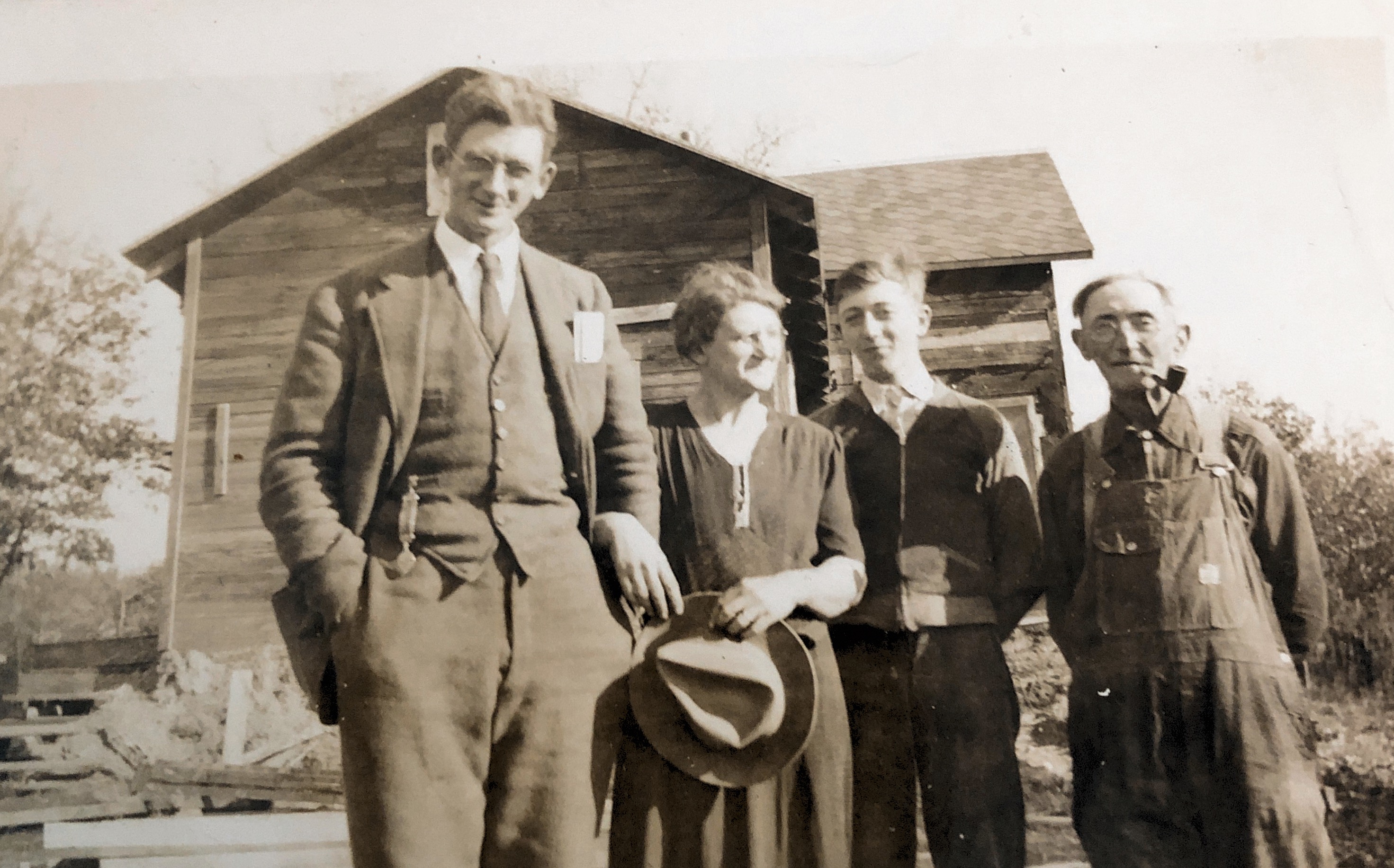 Al Vanidan, Aletha, Johnny, Uncle John Tucker. Great Grandma Buss Sister and Brother-in-law. Taken Nov. 1942