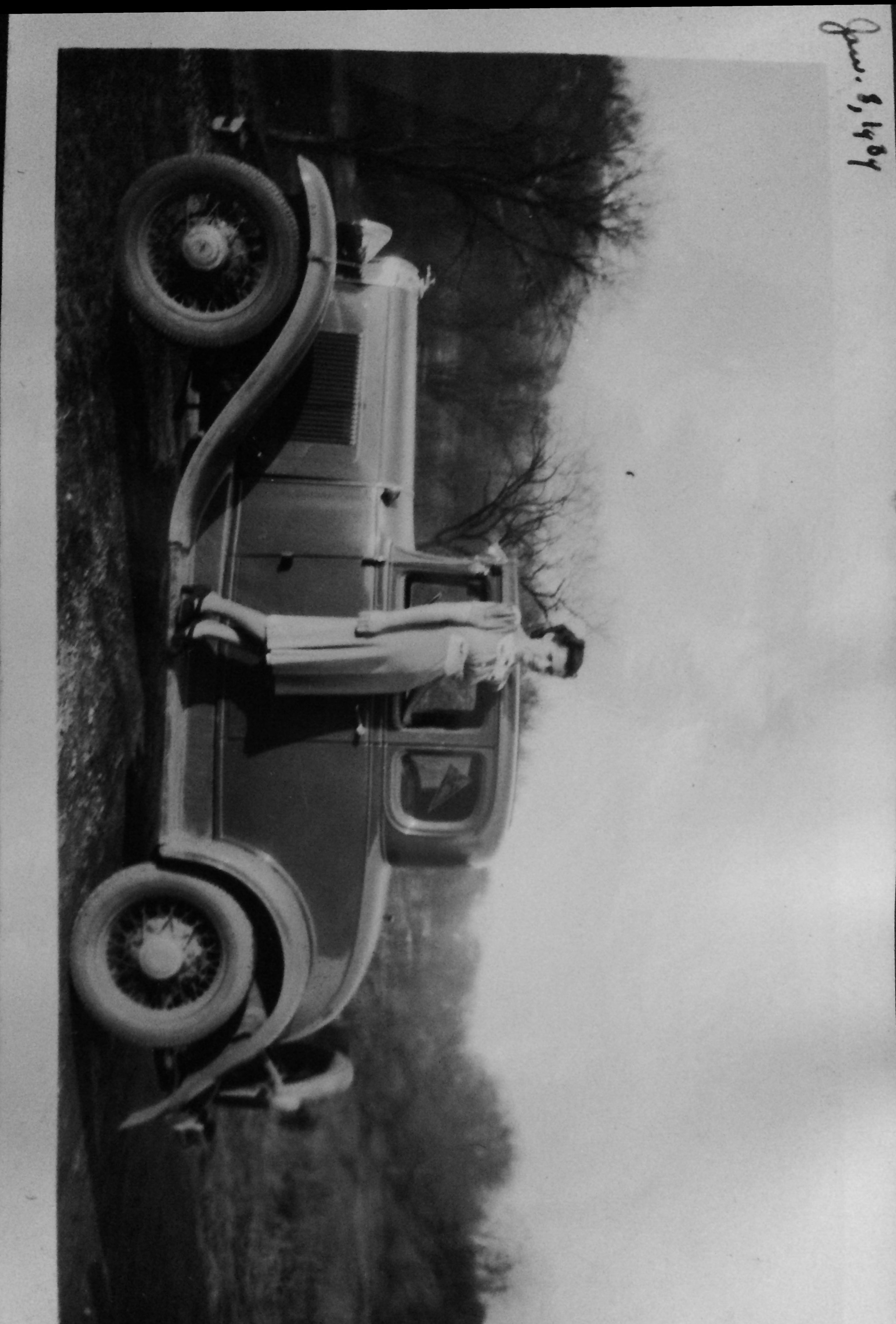 Mom on Dads 1931 Chevy?
