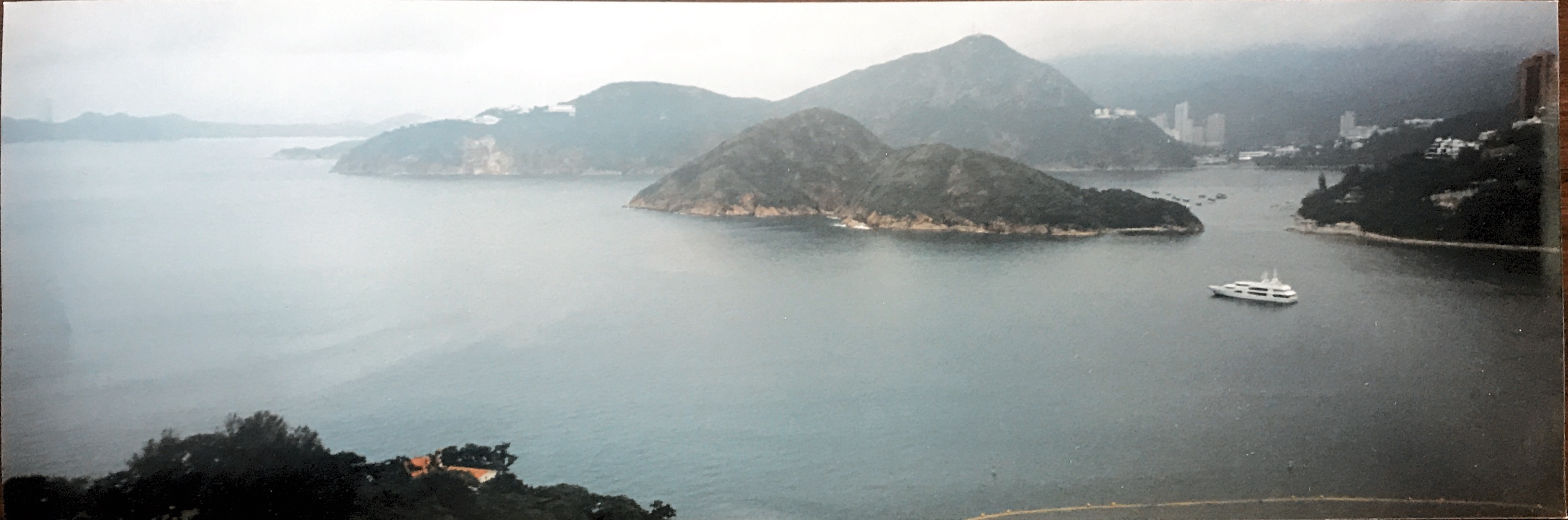 1997 - Panoramic view from our apartment window on South Bay Rd, Repulse Bay, in Hong Kong