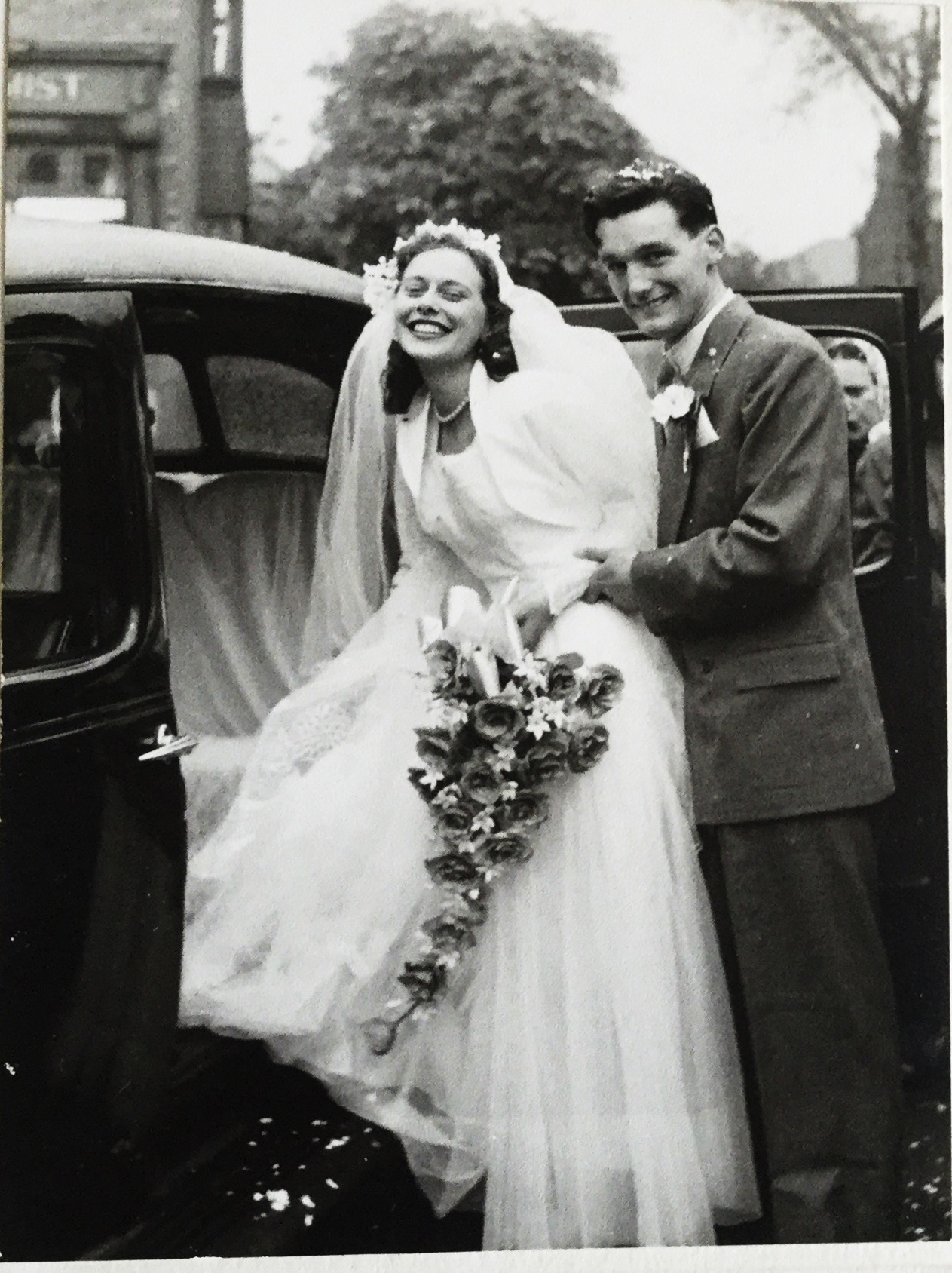 My wedding day 29th May 1954, rained all day but didn’t dampen our spirits.