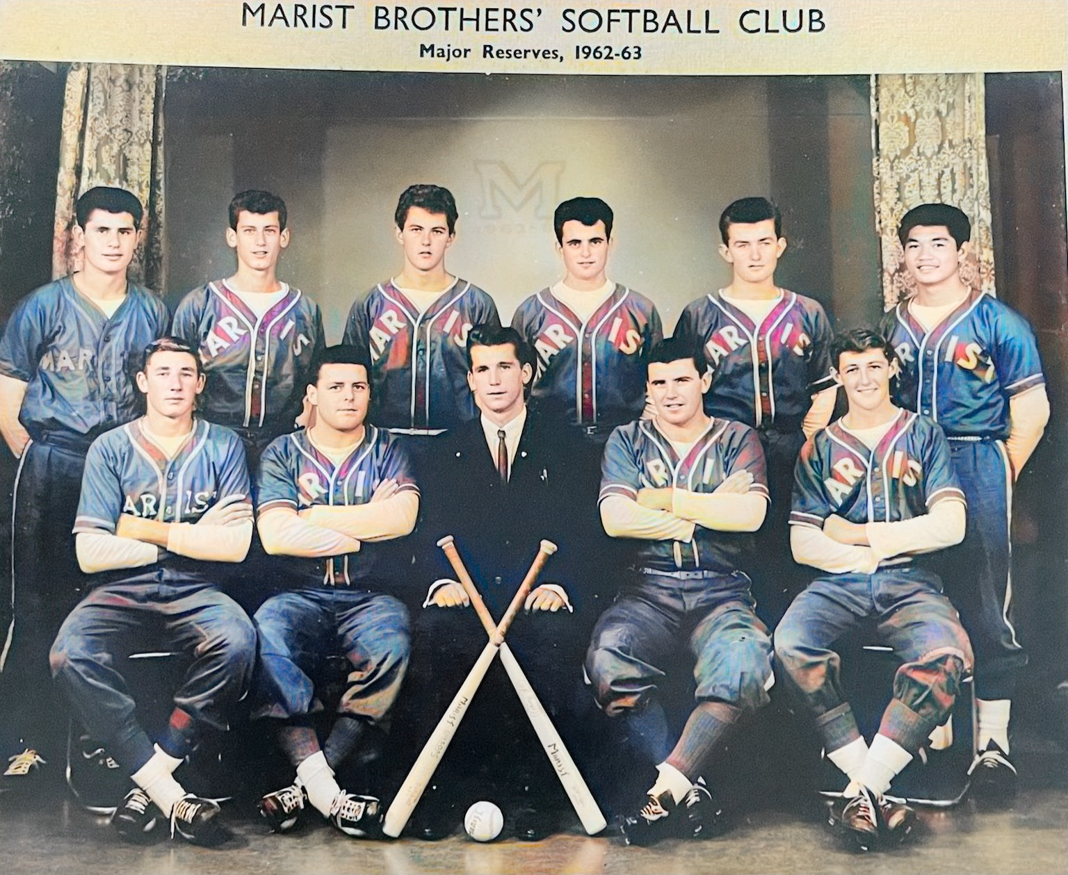 My dad when he was 15, bottom left 1962. He represented NZ in softball as a pitcher. 