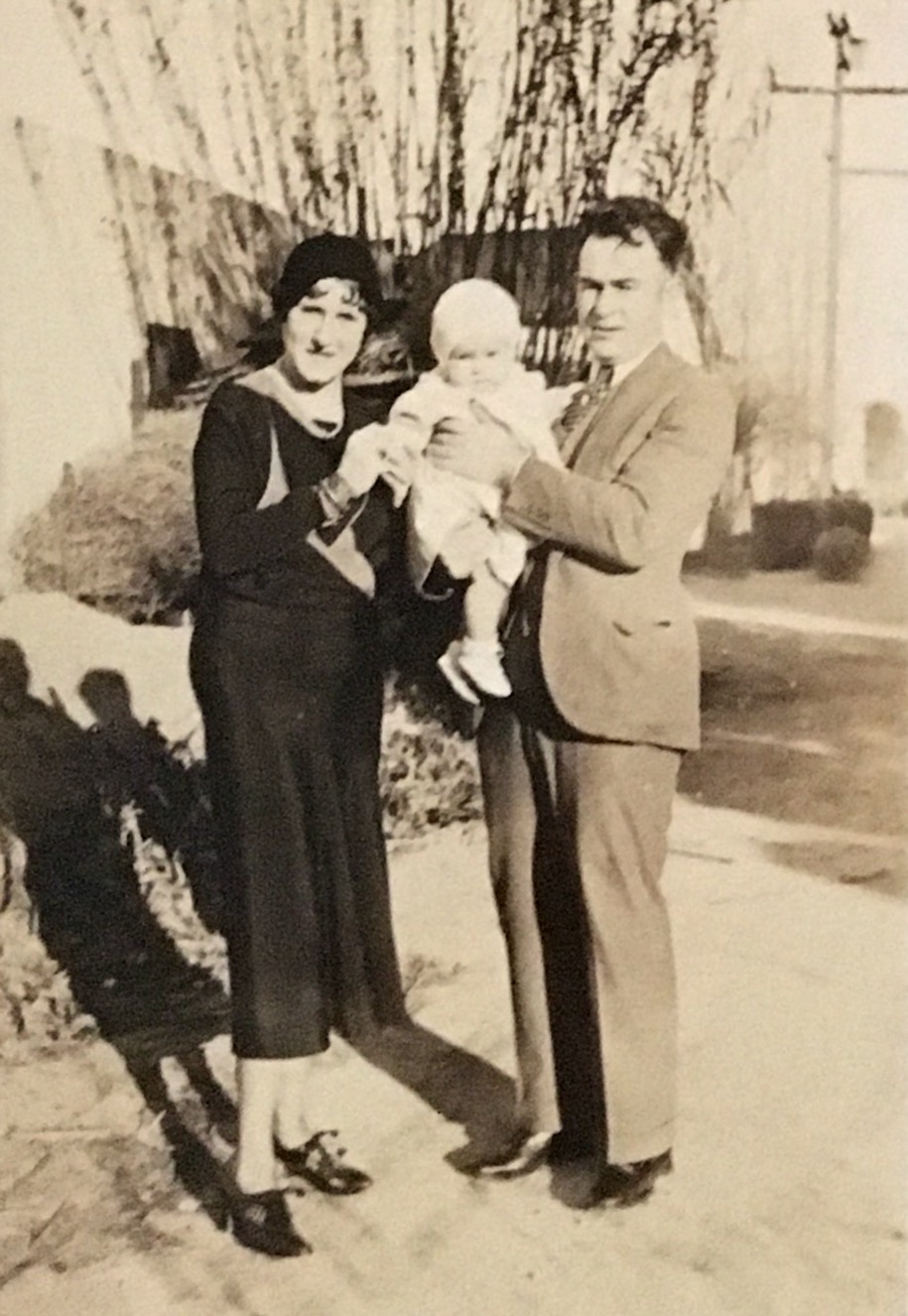 Depression Era 1931! Grandma Midge and Grandpa Charles Iveson with my Mom, Charlene, taken prob. in San Bernardino, California 