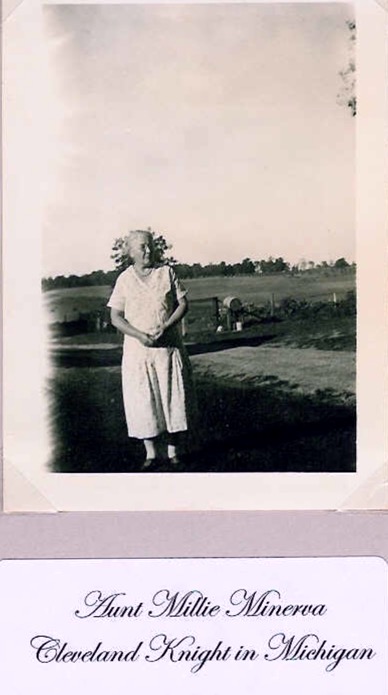 Aunt Millie Minerva Cleveland Knight in Michigan, poss. 1930s