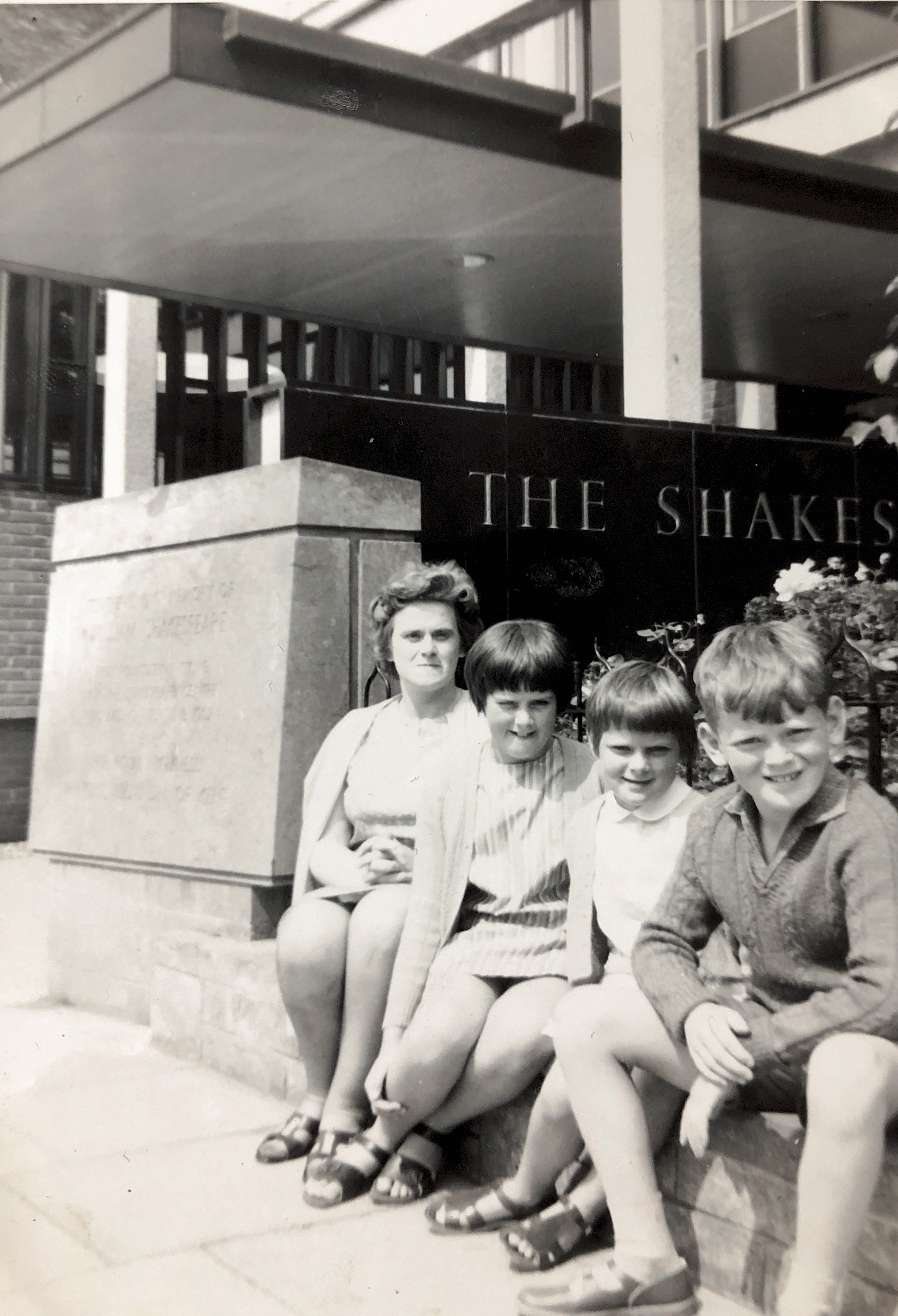 Kathleen Smith with her children, Catherine, Sarah and Richard on holiday in Stratford upon Avon  Late 1960s