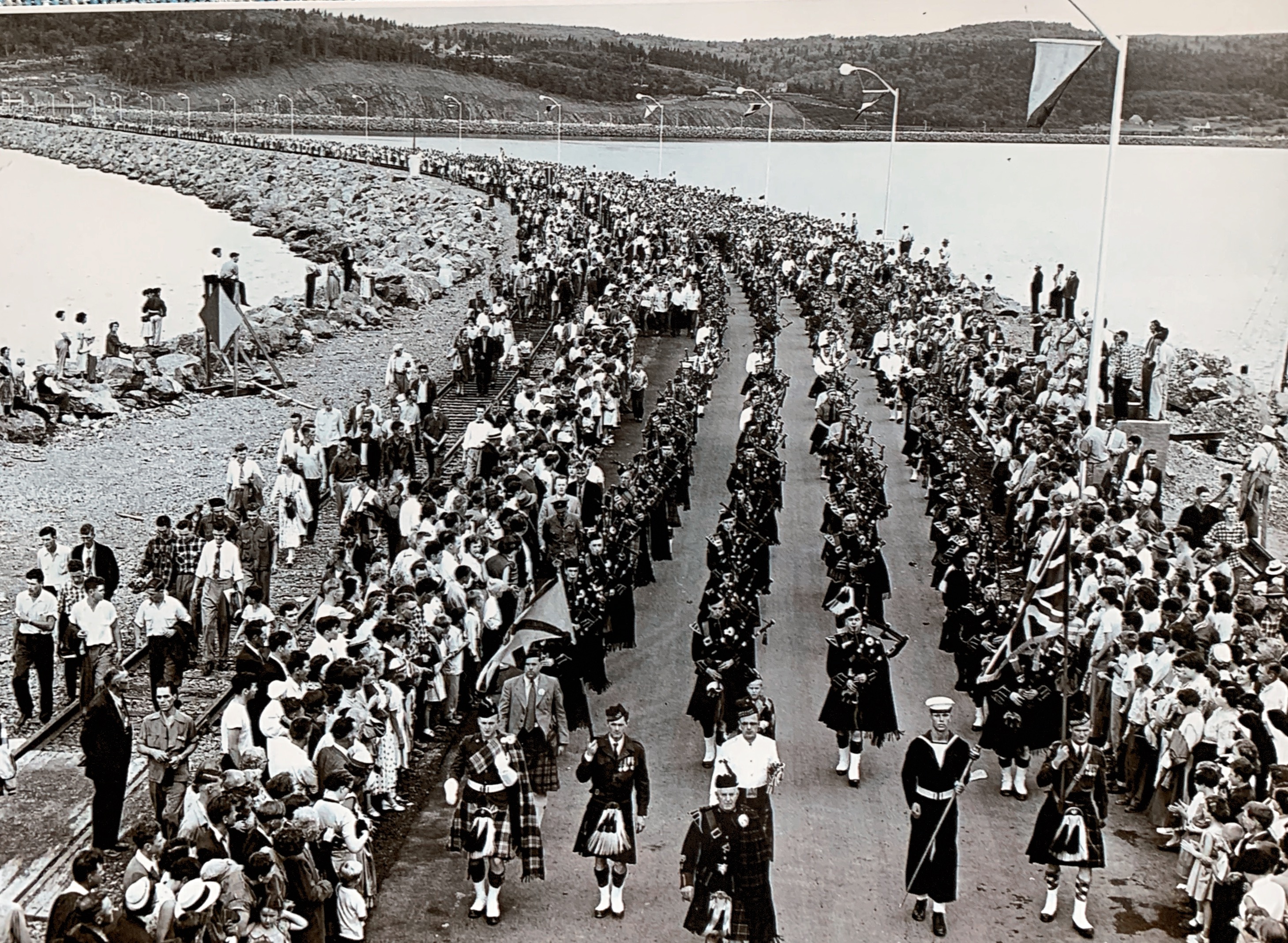 100 Pipers at Canso Causeway August 13, 1955