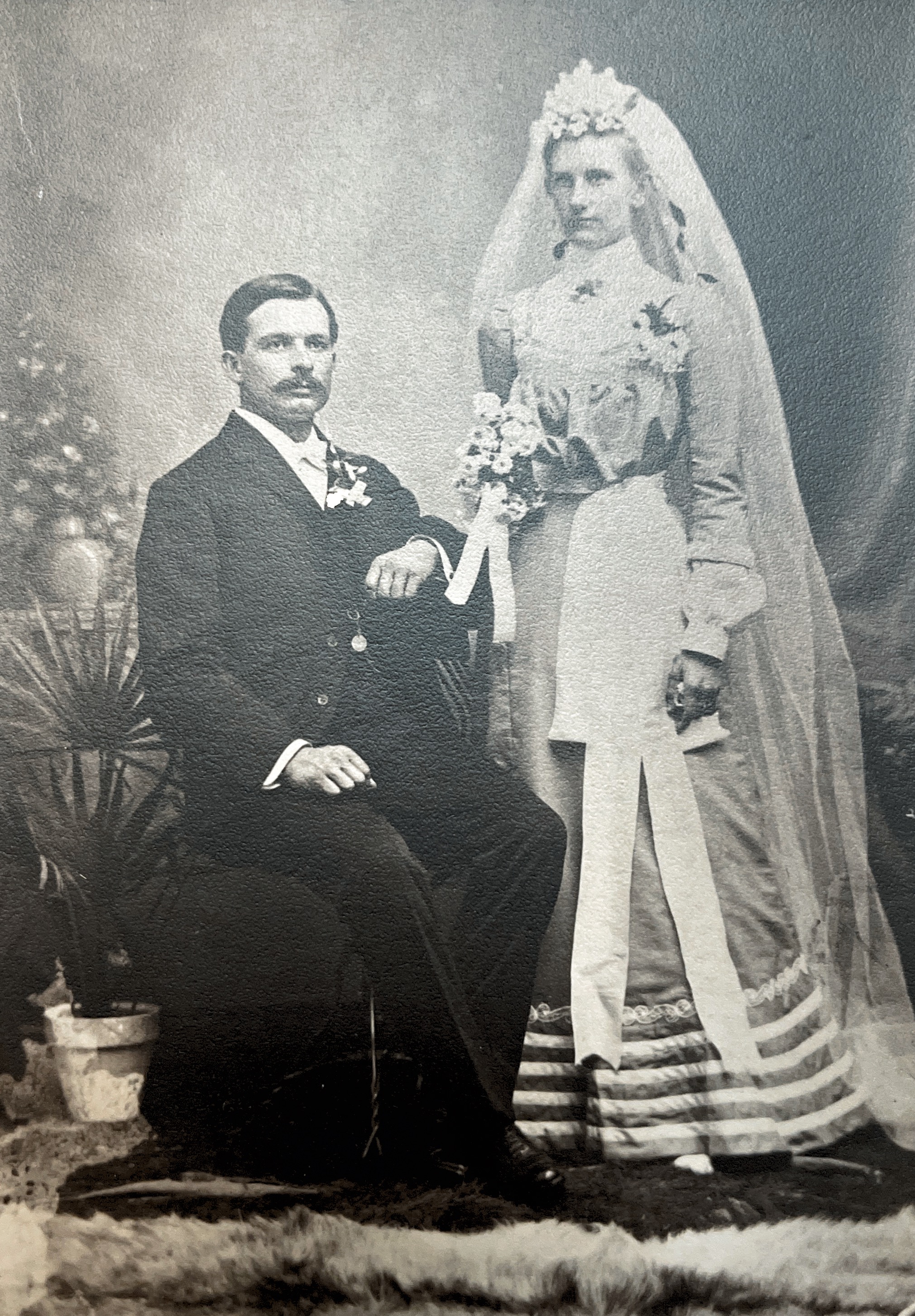Wedding picture of John Hegar and  Anna Foit Hegar. November 18, 1900 Lawrence Junek’s mother’s parents.