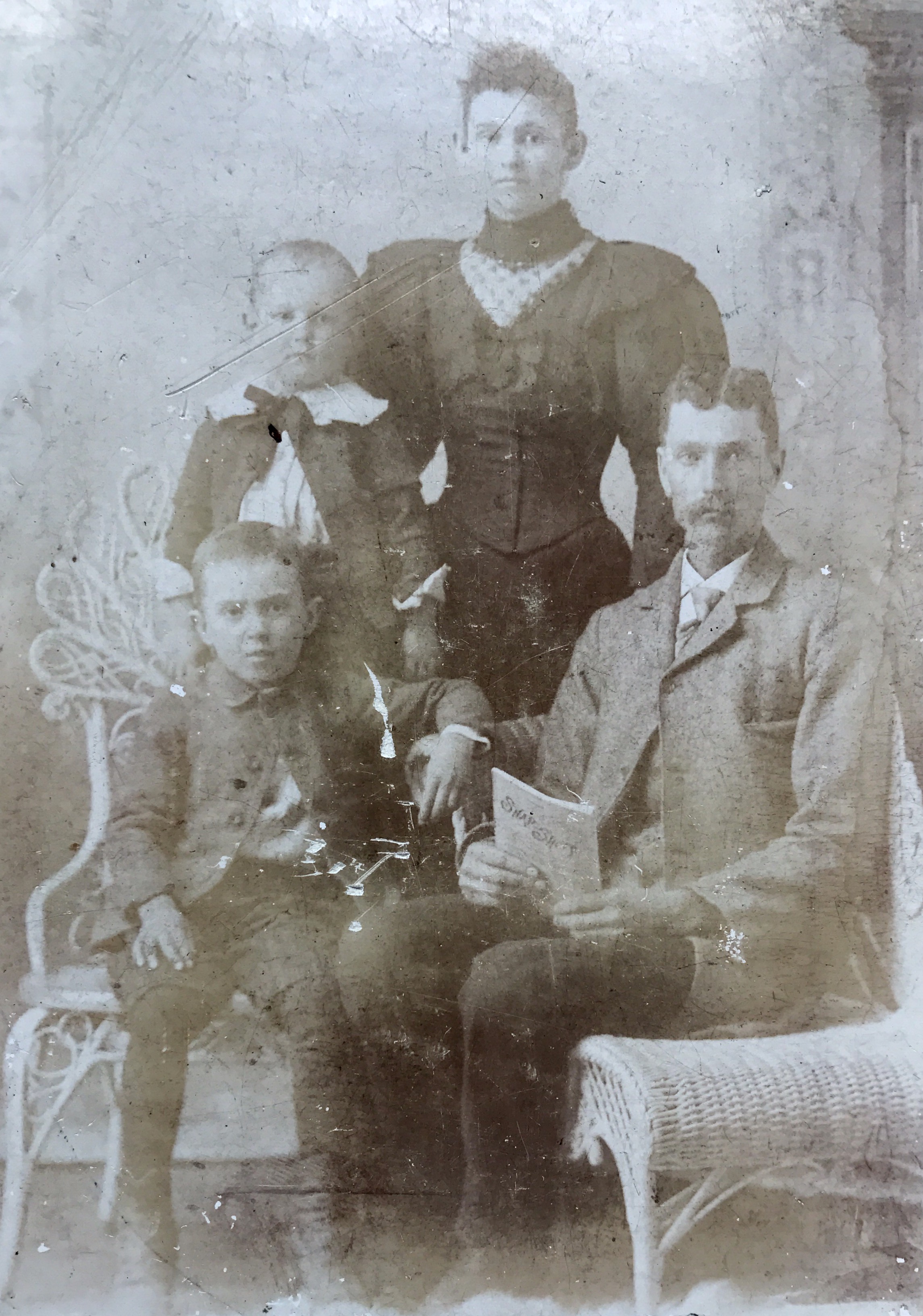 Albion Sherwood Wise with Wilma Elizabeth Adams and Luther (youngest) and Walter. Taken in 1893