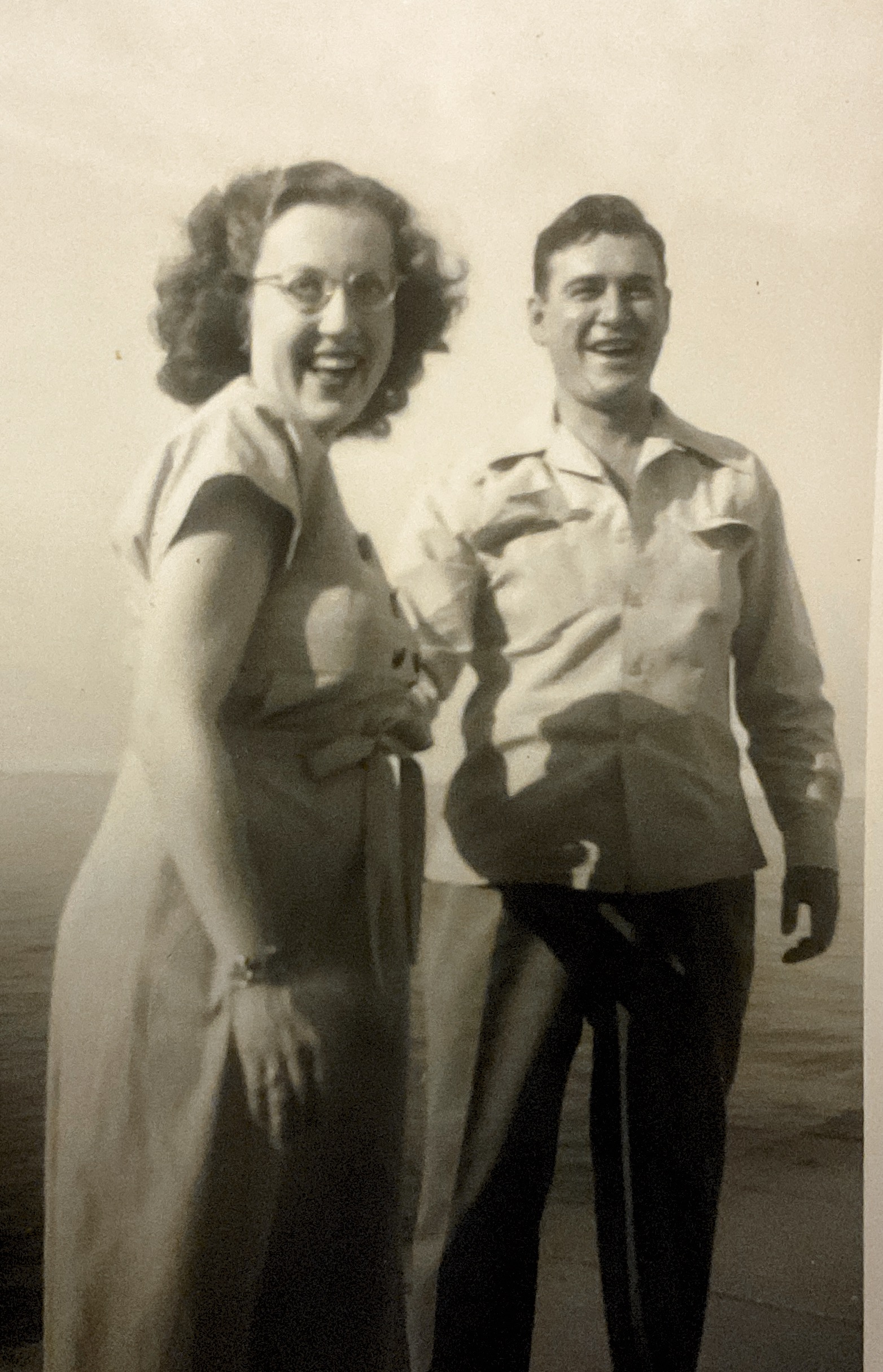 Martha and Maurice. 1949. Mom pregnant with John Cray Taylor